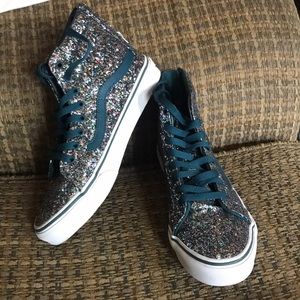 Vans Turquoise Chunky Glitter Size 8 Women’s